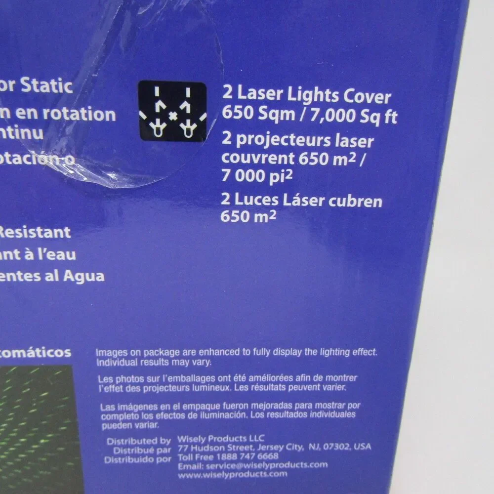Laser Lights Green Red Outdoor Christmas Holiday Projector Decor Static 2-Pack